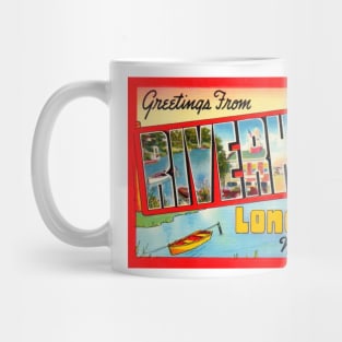 Greetings from Riverhead, Long Island, New York - Vintage Large Letter Postcard Mug